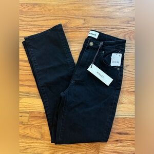 Free People Rollas High Rise straight black denim